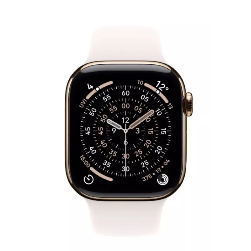 Smartwatch Apple Watch Series 11 GPS + Cellular 42mm Koperta z tytanu w kolorze złotym, pasek Sport Light Blush M/L