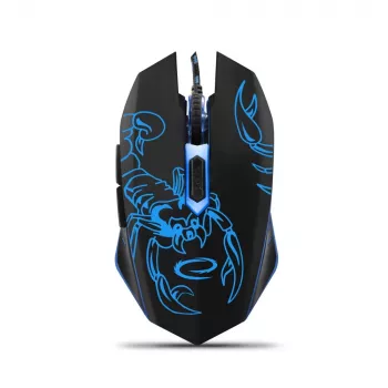 Esperanza MX203 SCORPIO - Mysz - USB - Niebieski - Hiiri - Optinen - 6 Przycisków - Czarny