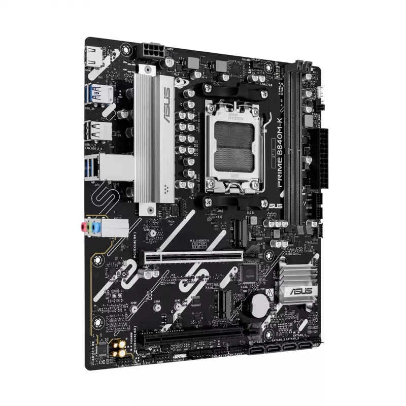 Płyta główna ASUS PRIME B840M-K — AMD B840, Socket AM5, micro ATX, DDR5, 2 DIMM, 128 GB, 2.5 GbE, M.2, SATA III