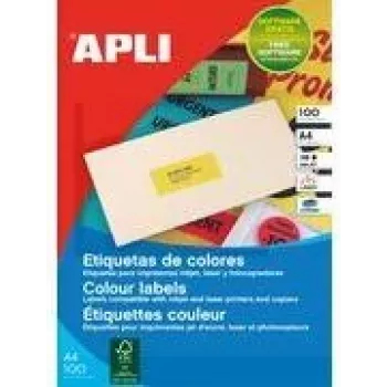 Address labels agipa 100754 210 x 297 mm Neon żółty Non-removable — sheet labels