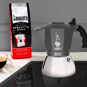 Ekspres do kawy BIALETTI BRIKKA INDUCTION 4TZ 180 ml Antracyt, Srebrny