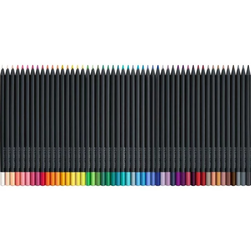 Kredki ołówkowe Faber-Castell 116450, zestaw wielokolorowy, 50 sztuk, miękki grafit, pudełko kartonowe