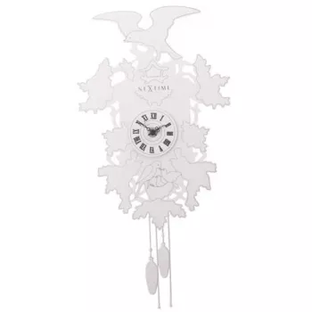 Zegar ścienny NeXtime 2988 Cuckoo Weeble, 41x21 cm, biały