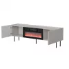 Szafka RTV cama meble LUCCA 180x40x59 cm, blat cashmere, kominek czarny