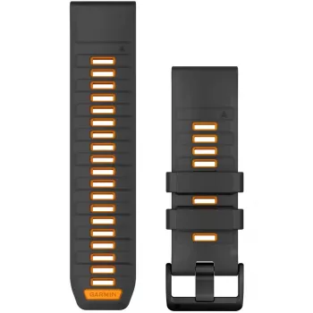 Pasek do zegarka Garmin QuickFit 26 mm silikonowy grafitowo-pomarańczowy Spark (010-13393-05)