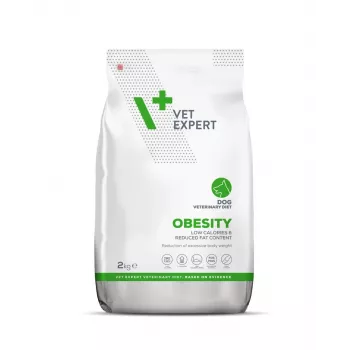 Sucha karma dla psów VETEXPERT Veterinary Diet Obesity 2 kg — kontrola masy ciała dla dorosłych, drób, białko 30%, tłuszcz 6,5%