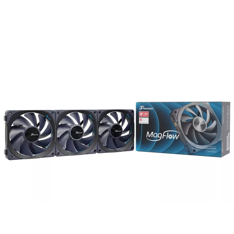 Zestaw wentylatorów Seasonic MagFlow 1-Fan Kit do obudowy komputera 12 cm Czarny 1 szt.