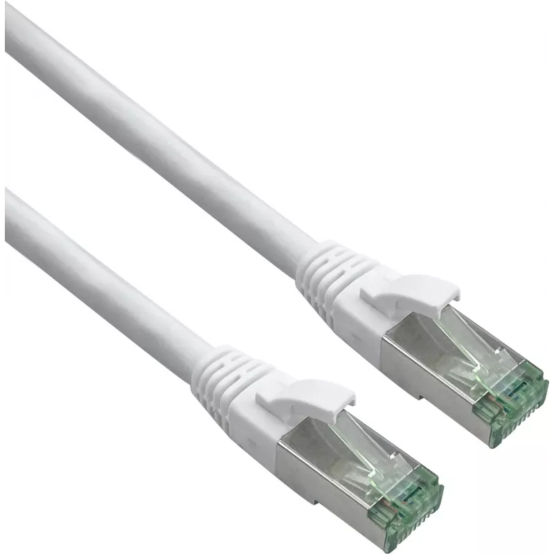 Herweck Helos - Patch-Cable - RJ-45 (M) to RJ-45 (M) - 1,0m - 6 mm - SFTP, PiMF - CAT 7 (kabel) / CAT 6a (Ports) - Shielded, bezhalogenowy, Moulded, Snagless, Stranded, Strain Relie