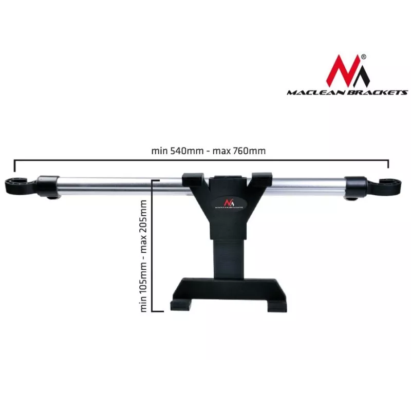 Uchwyt samochodowy na tablet Maclean Brackets MC-657 uniwersalny, na zagłówek, 7–10,1 cala, regulowany obrót 360°