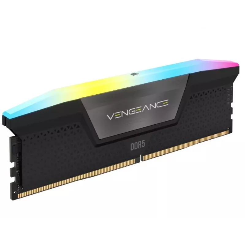 CORSAIR VENGEANCE RGB 16GB 2x8GB DDR5 DIMM 5200MT/s CL40-40-40-77 1.25V Intel XMP Desktop Memory - Black