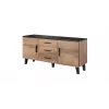 Cama sideboard LOTTA 150 2D3S wotan oak + mat Czarny