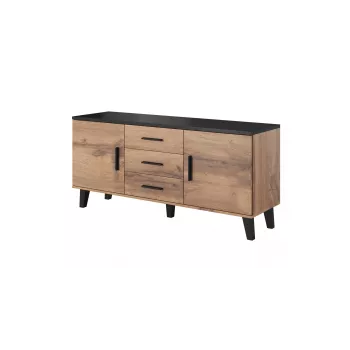 Cama sideboard LOTTA 150 2D3S wotan oak + mat Czarny