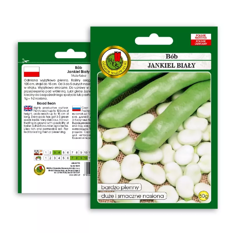 Opakowanie nasion Apte PNOS — Bób Jankiel Biały, 50 g