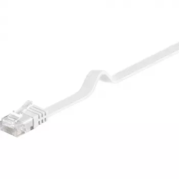 Wentronic Goobay CAT 6 płaski kabel krosowy, U/UTP, biały, 2 m - materiał miedziany (95152)