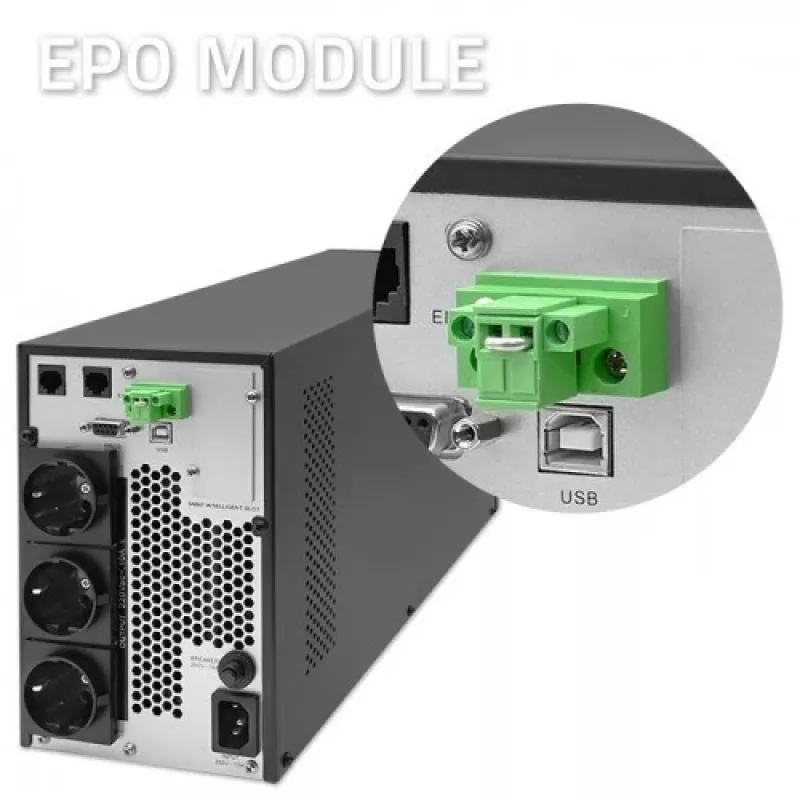 Qoltec 52281 zasilacz awaryjny (UPS) Online 2 kVA 2000 W 3 gniazda wyjściowe
