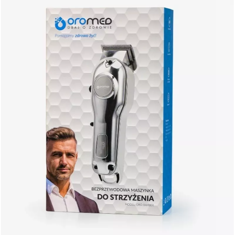 Oromed Oro-Barber bezprzewodowa maszynka do strzyżenia włosów, srebrna