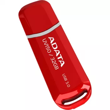 Pamięć flash USB ADATA DashDrive UV150 32GB, USB Type-A 3.2 Gen 1, czerwona, konstrukcja z nasadką