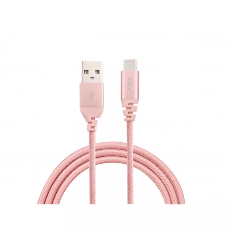 Kabel USB Tellur TLL155281 USB 2.0 1 m USB A USB C Różowe złoto
