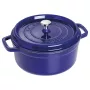 Staub 24 cm okrągły garnek żeliwny ciemnoniebieski