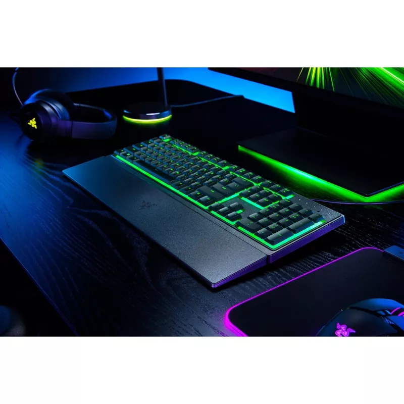 Klawiatura gamingowa Razer Ornata V3 X Full-size USB, membranowa, podświetlenie LED RGB, podpórka pod nadgarstki, częstotliwość odpytywania 1000 Hz, czarna