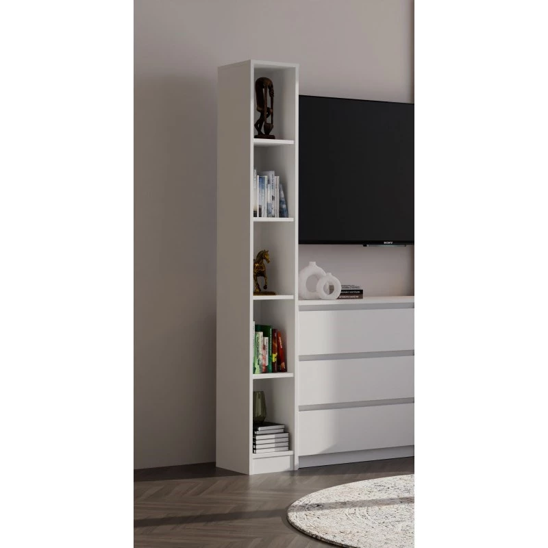 top e shop regał REGAŁ R25 25 cm biały — jednosekcyjny regał na książki