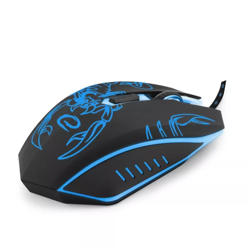 Esperanza MX203 SCORPIO - Mysz - USB - Niebieski - Hiiri - Optinen - 6 Przycisków - Czarny