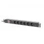 Rack PDU 19 cali LANBERG PDU-06F-0200-IEC-BK 1U 10A 6× Schuko 2 m
