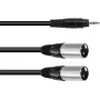 Przewód adaptera audio Omnitronic 1x 3.5 mm TRS na 2x 3-pin XLR, 1,5 m