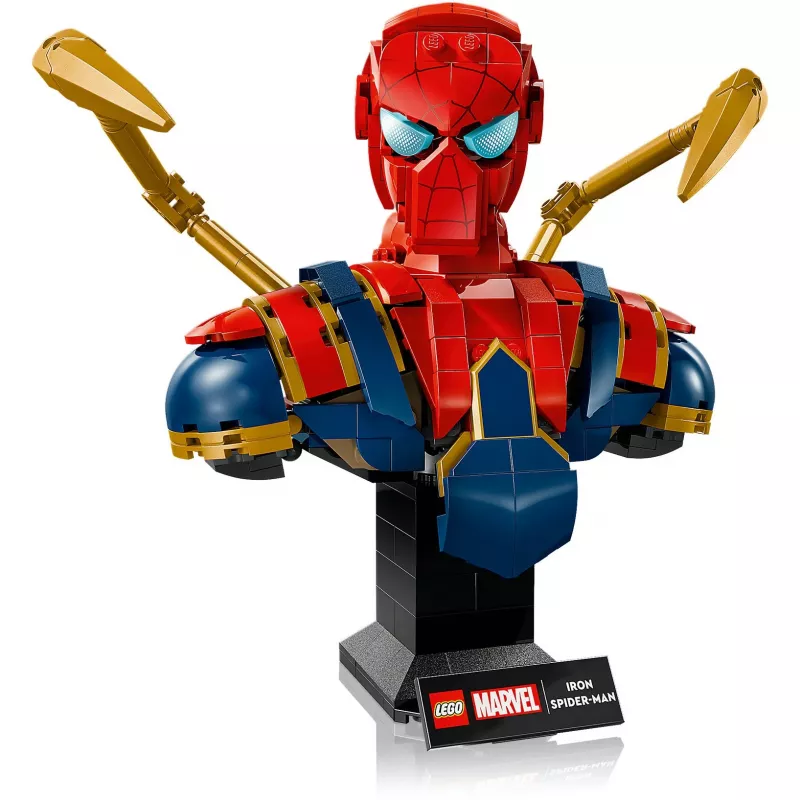 LEGO Marvel popiersie kolekcjonerskie Iron Spider-Man 76326, 379 elementów, model ekspozycyjny 18+, 170×200×110 mm