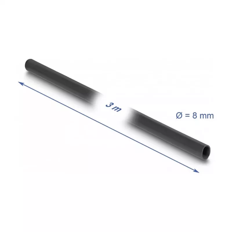 Osłona izolacyjna DeLOCK PVC 3 m x 8 mm czarna
