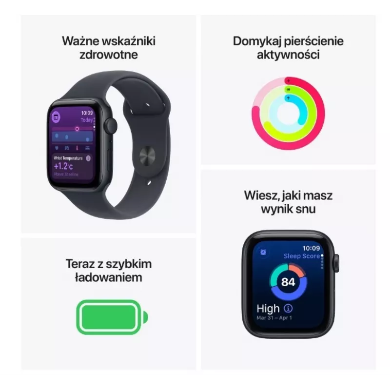 Watch SE 3 GPS+Cellular 44mm Koperta Aluminiowa Midnight z Paskiem Sportowym Midnight M/L