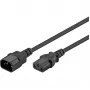 Wentronic Goobay Kaltgeräte Verlängerung, 2 m, Schwarz - Gerätestecker C14 (Kaltgeräteanschluss) > Gerätebuchse C13 (Kaltgeräteanschluss) (50081)