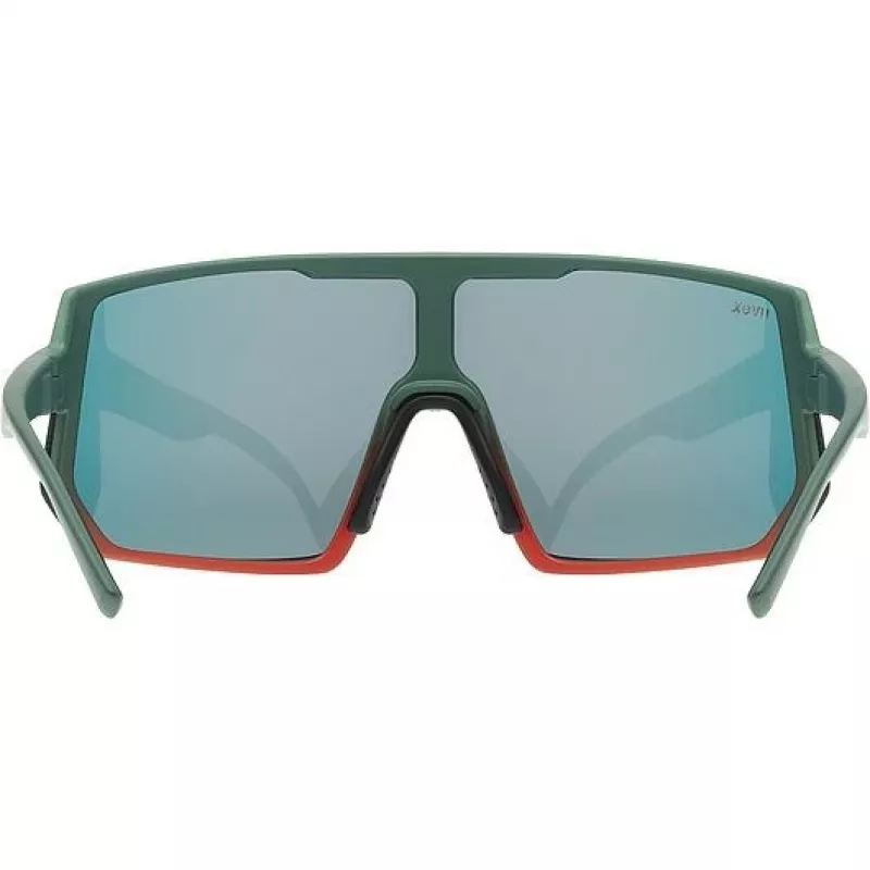 Multi-sport glasses UVEX sportstyle 235 — Unisex, semi-rimless frame, zielony/czerwony