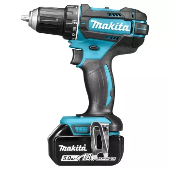 Wiertarko-wkrętarka akumulatorowa Makita, 18V, 2x 5,0 Ah Li-ion, 62/36 Nm, 1,7 kg, LED
