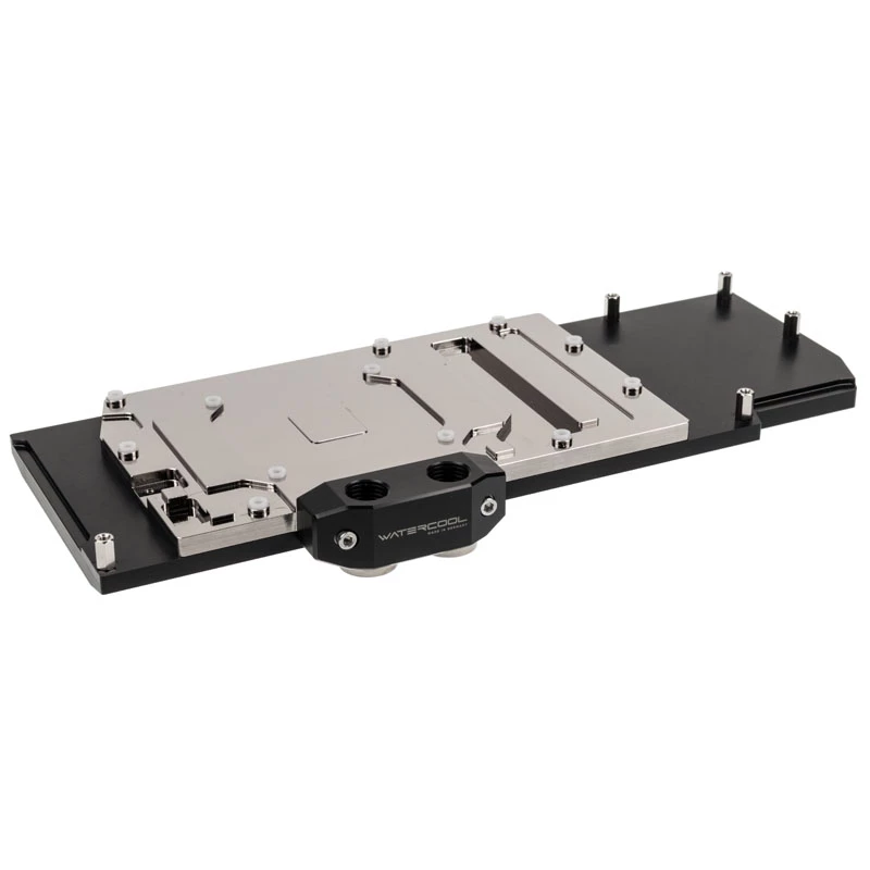 Watercool full-cover GPU water block Heatkiller IV dla Radeon RX 5700 XT — góra z acetalu z niklowaną miedzianą podstawą