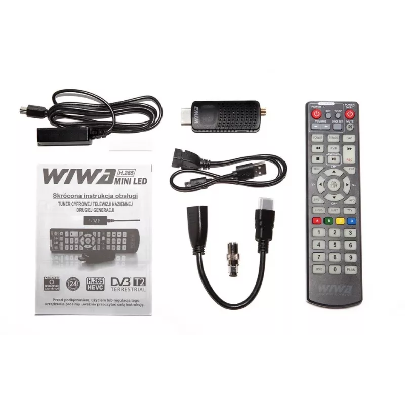 Dekoder Tuner TV Wiwaj DVB-T2 Hevec Mini LED