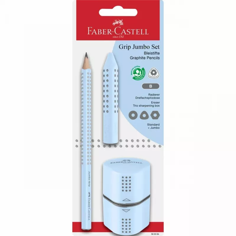 Ołówek grafitowy Faber-Castell 580084 B trójkątny niebieski