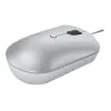 Przewodowa mysz optyczna symetryczna Lenovo 540 USB Type-C, 3 tryby DPI, szara, 4 przyciski, kabel 1,8 m