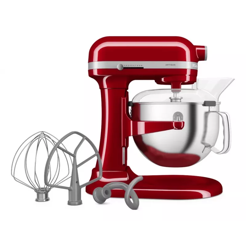 KitchenAid 5KSM60SPXEER mikser stojący 375 W szary, czerwony, stal nierdzewna