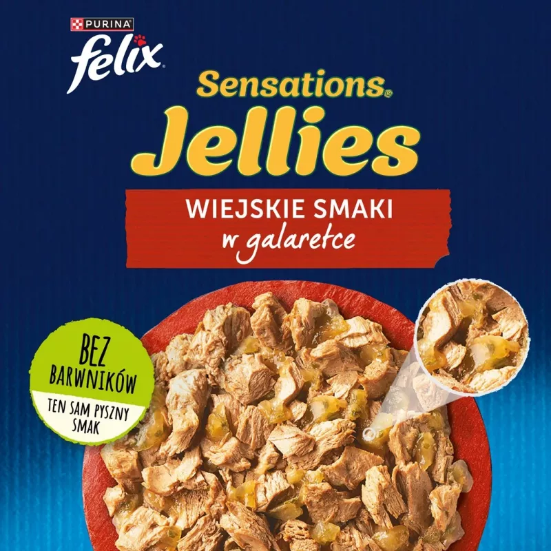 Purina Felix Sensations Mix mokra karma dla kotów, 12 x 85 g, indyk, makrela, jagnięcina, śledź
