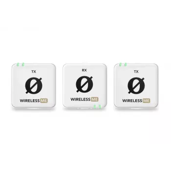 RØDE Wireless ME Dual Biały - kompaktowy bezprzewodowy system mikrofonowy z dwoma nadajnikami do nagrywania dwukanałowego