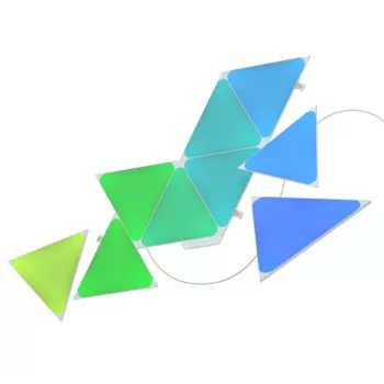 Trójkątne panele LED Nanoleaf NL47-0002TW-9PK — zestaw 9 paneli RGB do montażu na ścianie, zasilanie AC, białe