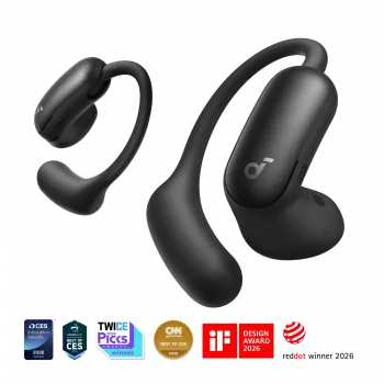 Anker Soundcore AeroFit 2 Pro True Wireless Headphones, matowy czarny, ANC, Bluetooth 6.1