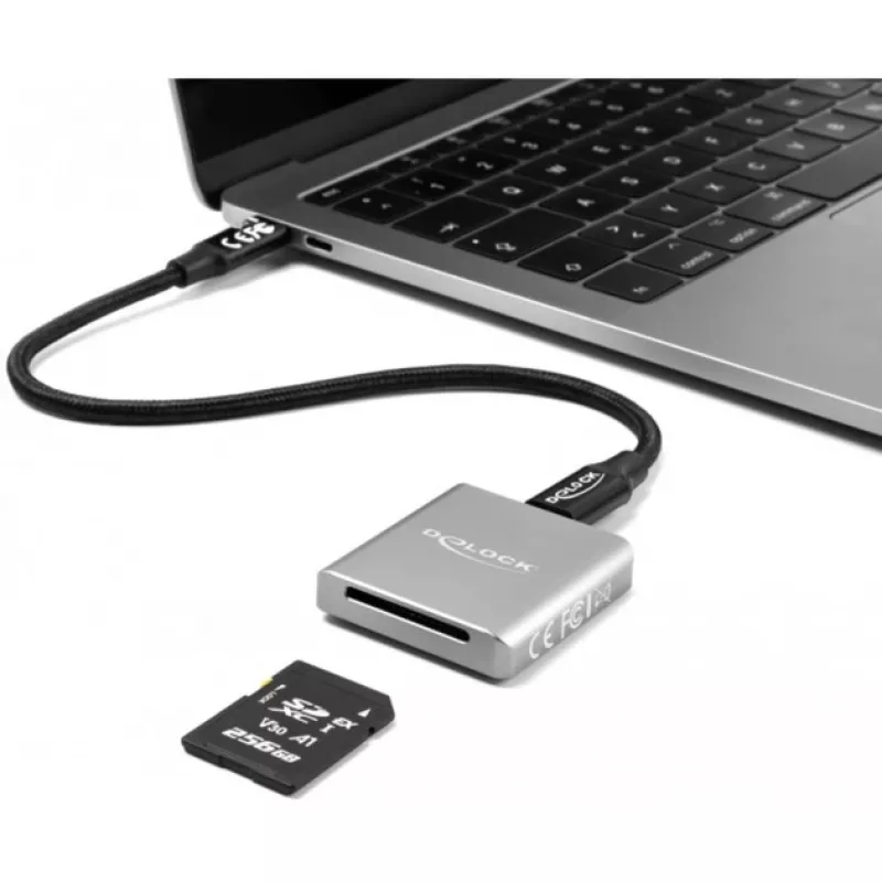 Czytnik kart DeLOCK 91006 Szary SD USB Typ-C 10000 Mbit/s