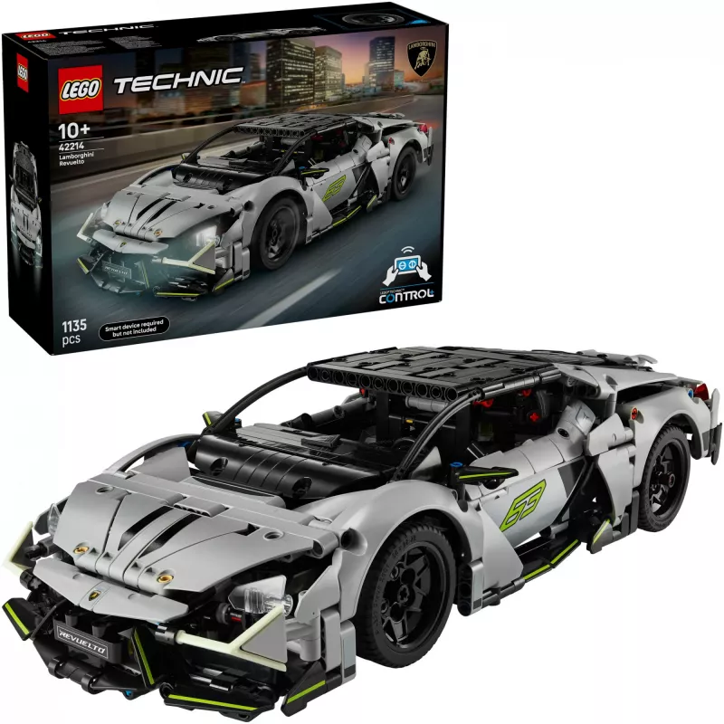 LEGO Technic Supercar Lamborghini Revuelto 42214 — zestaw modelarski w skali 1:10, 1 135 elementów