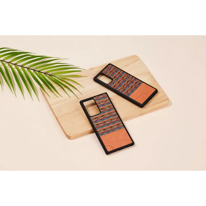 Etui na smartfon man and wood Galaxy Note 20 Ultra brązowa krata czarne