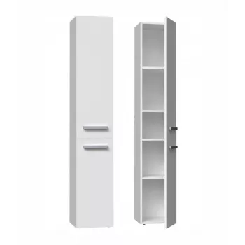 Szafka łazienkowa Top e shop NEL II BIEL — wolnostojąca, 5 półek, 310×300×1740 mm, biała