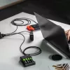 Zestaw kabli USB-C zielony Cell GC Ray — USB A na USB C 3 długości (30 cm, 120 cm, 200 cm), USB PD, 480 Mbps, 2.4 A, czarny