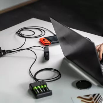 Zestaw kabli USB-C zielony Cell GC Ray — USB A na USB C 3 długości (30 cm, 120 cm, 200 cm), USB PD, 480 Mbps, 2.4 A, czarny