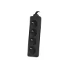 Listwa zasilająca Lanberg PS0-04E-0150-BK 4 gniazda AC, czarna (4x CEE 7/5, 1,50 m)